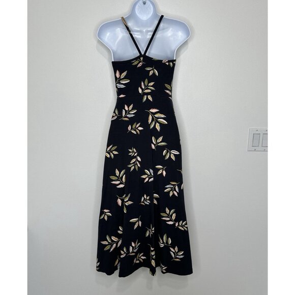 Pact Sleeveless Midi Dress Small Golden Hour Leaves Blue - Picture 2 of 8